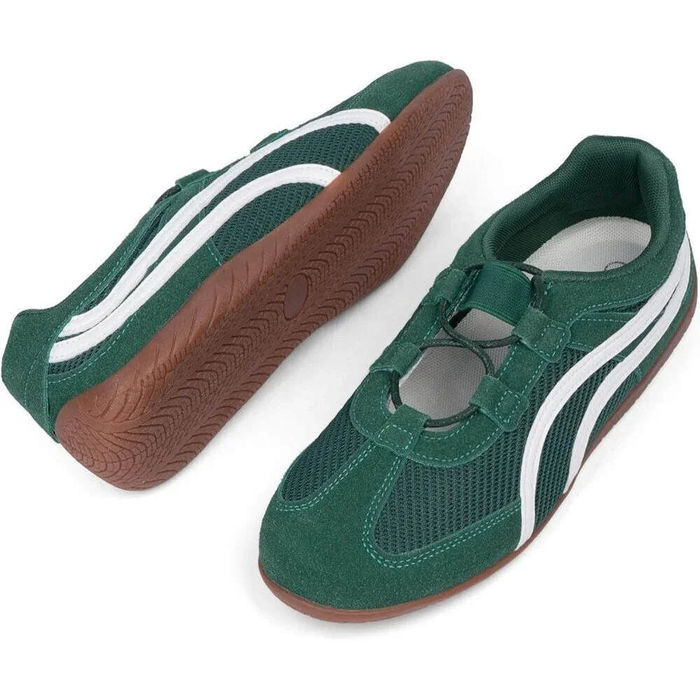 Women's Green Mesh Lightweight Casual Comfortable Mary Jane Fashion Sneakers